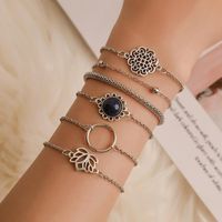 Grenz Überschreitende Exklusive Hohle Blumen Rosen Lotus Armband Kreis Armband Weibliche Böhmische Stil Armband Sechsteiliges Set main image 2