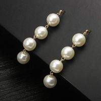 Exaggerated Large Pearl Tassel Long Earrings Female Pearl Earrings main image 1