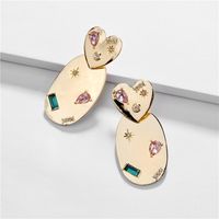 Qingdao Daiwei Schmuck Europäische Und Amerikanische Ohrringe Herzförmige T-diamant Farbe Stern Spiegel Polierte Weibliche Ohrringe Ohrringe main image 1