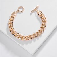 Jewelry Wholesale Chain Bracelet Single Buckle Flat Pressed Chain Multilayer Bracelet main image 2
