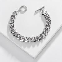 Jewelry Wholesale Chain Bracelet Single Buckle Flat Pressed Chain Multilayer Bracelet main image 3
