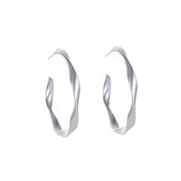 Simple Geometric Twisted Earrings Retro Matte Hoop Earrings sku image 2