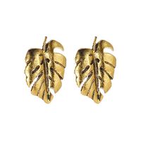 Earrings Turtle Shell Earrings Alloy Plating Gold Gold Silver Tree Leaf Ear Studs Feather Ear Studs sku image 1