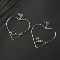 Earrings Hollow Peach Heart Love Earrings English Letters Love Earrings Couple Earrings main image 6