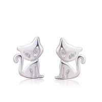Koreanische Version S925 Weiße Pilz Nadel Ohrringe Weibliche Süße Kätzchen Ohrringe Kleintier Fuchs Ohrringe Ohrringe Grenz Überschreitende Lieferung main image 1