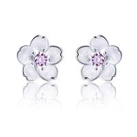 S925 Sterling Silver Earrings Cherry Blossom Earrings sku image 1