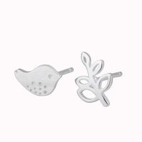 S925 Sterling Silver Earrings Bird Branch Tree Tremella Earrings Korean Fashion Earrings Olive Branch Earrings sku image 1