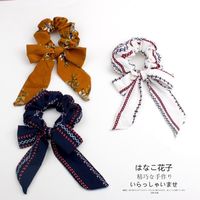 Korean Plate Hair Ponytail Fabric Hair Ring Floral Streamer Hair Rope Scarf Large Intestine main image 4