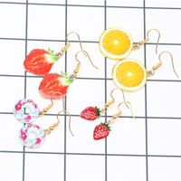 Cute Cartoon Strawberry Watermelon Earrings Earrings Women&#39;s New Fruit Earrings main image 1