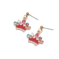 Fashion Diamond Crown Earrings Simple Female Jewelry Cute Retro Cartoon Earrings main image 4