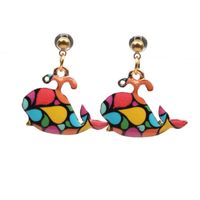 Fashionable Long Dolphin Big Fish Whale Cute Drop Glaze Cute Dolphin Delicate Sweet Earrings main image 1