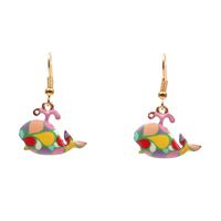 Fashionable Long Dolphin Big Fish Whale Cute Drop Glaze Cute Dolphin Delicate Sweet Earrings main image 6