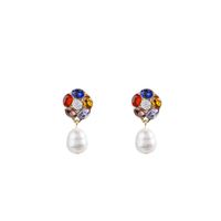 New Fashionable Color Crystal Pearl Earrings Wholesale main image 6