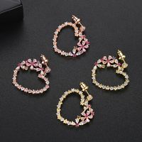 Earrings Korean Fashion Ladies Copper Inlaid Zirconium Heart Earrings main image 5