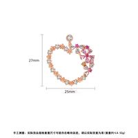 Earrings Korean Fashion Ladies Copper Inlaid Zirconium Heart Earrings main image 6