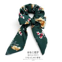 Korean Plate Hair Ponytail Fabric Hair Ring Floral Streamer Hair Rope Scarf Large Intestine sku image 3