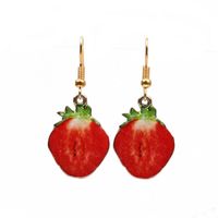 Cute Cartoon Strawberry Watermelon Earrings Earrings Women&#39;s New Fruit Earrings sku image 1