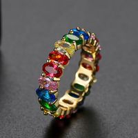 Ring Colorful Ladies Copper Inlaid Zirconium Ring Ring Wholesale sku image 4