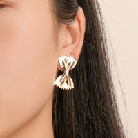 Fashion New Earrings Creative Bow Metal Earrings Sweet Folding Sugar Paper Earrings Wholesale main image 1