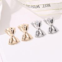 Fashion New Earrings Creative Bow Metal Earrings Sweet Folding Sugar Paper Earrings Wholesale main image 3