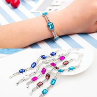 New Accessories Wholesale Geometric Square Crystal Double Row Diamond Creative Bracelet main image 2