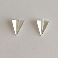 New Simple Origami Airplane Earrings Alloy Plating Cute Little Airplane Earrings Geometric Earrings Wholesale main image 1