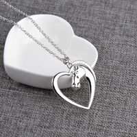 Sweet Heart Pony Necklace Alloy Pendant Copper Chain Cute Animal Horse Head Necklace Wholesale main image 5