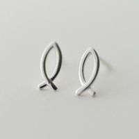 Simple Fish Earrings Alloy Plating Gold Silver Geometric Cute Fish Earrings Wholesale main image 1