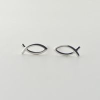 Simple Fish Earrings Alloy Plating Gold Silver Geometric Cute Fish Earrings Wholesale main image 6