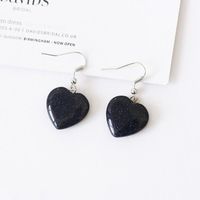 Hot Sale New Love Earrings Black Pink Peach Heart Heart Stud Earrings Wholesale main image 5