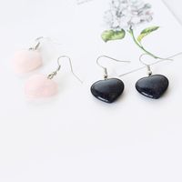 Hot Sale New Love Earrings Black Pink Peach Heart Heart Stud Earrings Wholesale main image 6