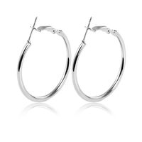 New Simple Geometric Circle Earrings Hypoallergenic Stainless Steel O-ring Hoop Earrings Wholesale main image 1