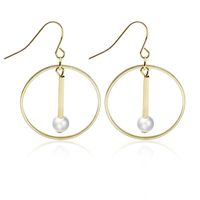Fashion Cylindrical Pearl Earrings Circle Earrings Earrings Gold And Silver Hollow Geometric Circle Earrings main image 2