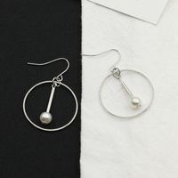 Fashion Cylindrical Pearl Earrings Circle Earrings Earrings Gold And Silver Hollow Geometric Circle Earrings main image 5
