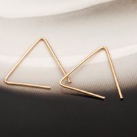 Simple Geometric Open Triangle Stud Earrings Gold Plated Silver Black Studs Wholesale main image 4