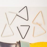 Simple Geometric Open Triangle Stud Earrings Gold Plated Silver Black Studs Wholesale main image 3