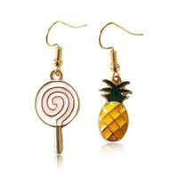 Fashion Pineapple Earrings Lollipop Earrings Handmade Oil Drip Craft Fruit Earrings main image 1