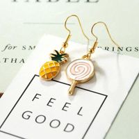 Fashion Pineapple Earrings Lollipop Earrings Handmade Oil Drip Craft Fruit Earrings main image 3
