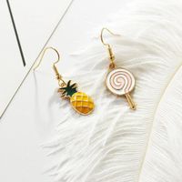 Fashion Pineapple Earrings Lollipop Earrings Handmade Oil Drip Craft Fruit Earrings main image 4