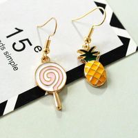 Fashion Pineapple Earrings Lollipop Earrings Handmade Oil Drip Craft Fruit Earrings main image 5