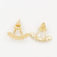 New Tree Leaf Ear Studs Hypoallergenic Hanging Olive Branch Ear Studs Wholesale main image 3