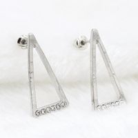 Fashion Geometric Large Triangle Earrings Alloy Plating With 6 Diamonds Symbol Earrings Wholesale main image 3