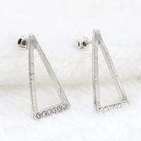 Fashion Geometric Large Triangle Earrings Alloy Plating With 6 Diamonds Symbol Earrings Wholesale main image 4