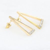 Fashion Geometric Large Triangle Earrings Alloy Plating With 6 Diamonds Symbol Earrings Wholesale main image 6