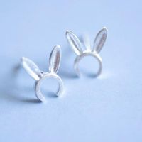 Fashion Rabbit Ear Stud Alloy Plating Cute Animal Bunny Ear Studs Wholesale main image 1