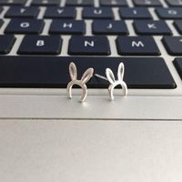 Fashion Rabbit Ear Stud Alloy Plating Cute Animal Bunny Ear Studs Wholesale main image 5