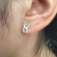 Fashion Rabbit Ear Stud Alloy Plating Cute Animal Bunny Ear Studs Wholesale main image 4