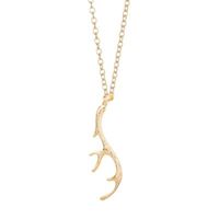 Fashion Reindeer Elk Antlers Pendant Necklace Copper Chain Environmental Protection Alloy Pendant Antlers Necklace Twig Necklace sku image 1