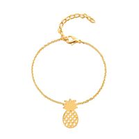 Fashion Bracelet Cute Hollow Pineapple Bracelet Alloy Pendant Fruit Bracelet Anklet Wholesale sku image 1