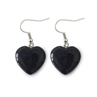 Hot Sale New Love Earrings Black Pink Peach Heart Heart Stud Earrings Wholesale sku image 1